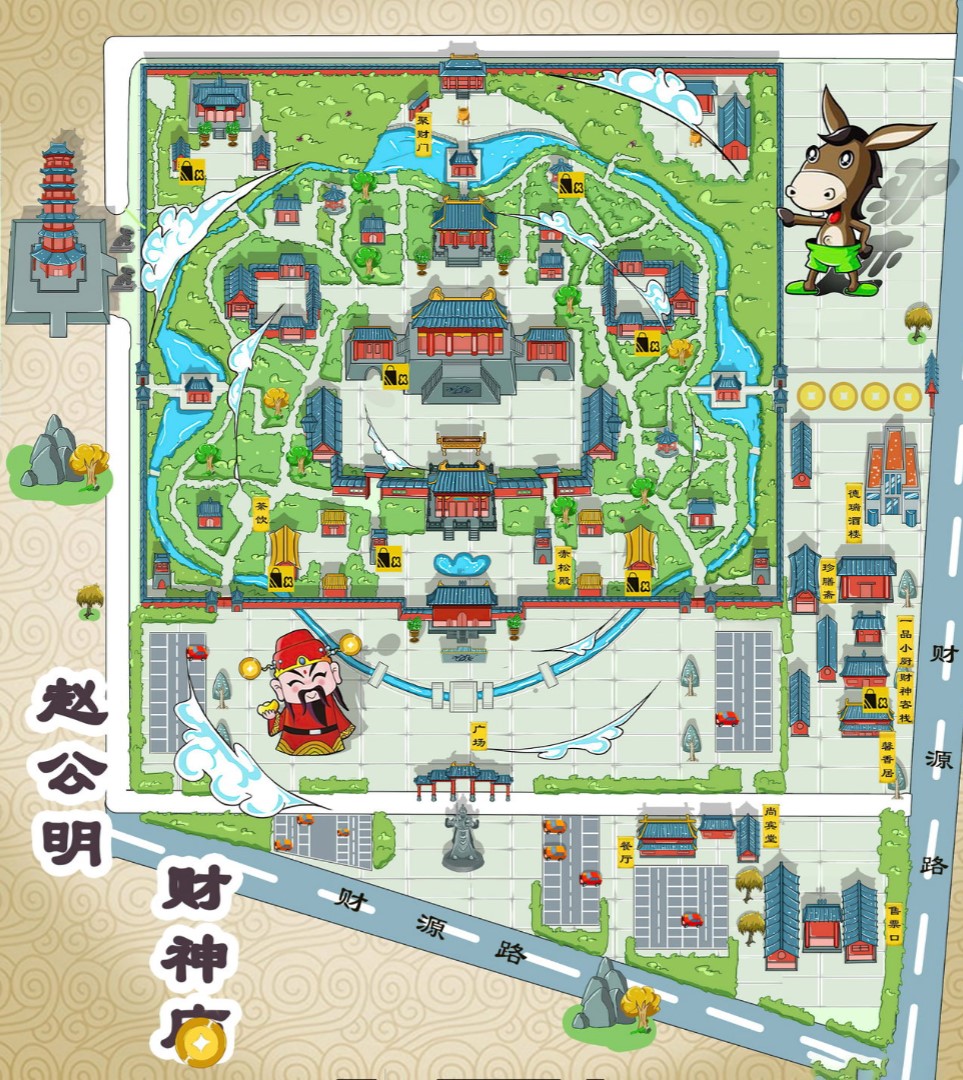 坦洲镇寺庙类手绘地图